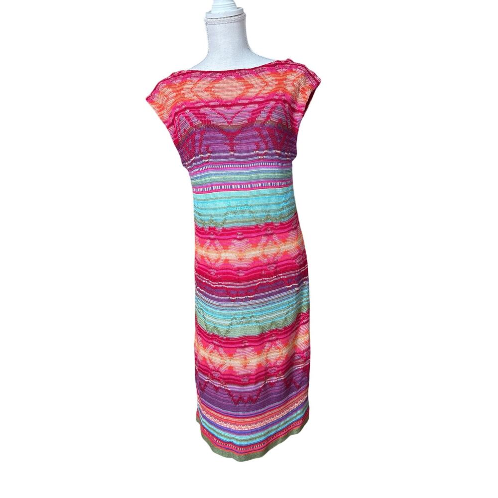 Lauren Ralph Lauren Brightly Colored Aztec Southwest Knit Dress Large